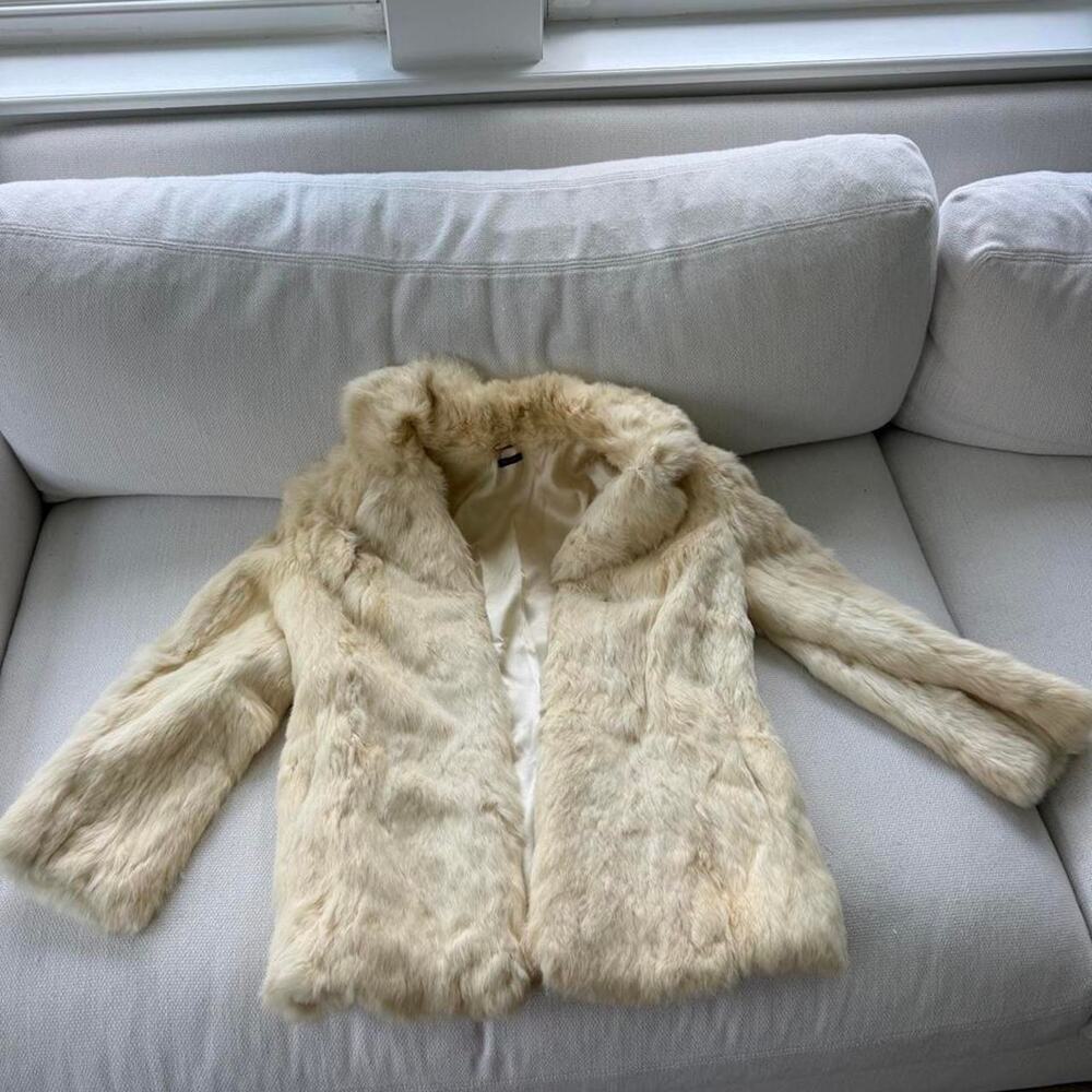Vintage genuine rabbit fur coat